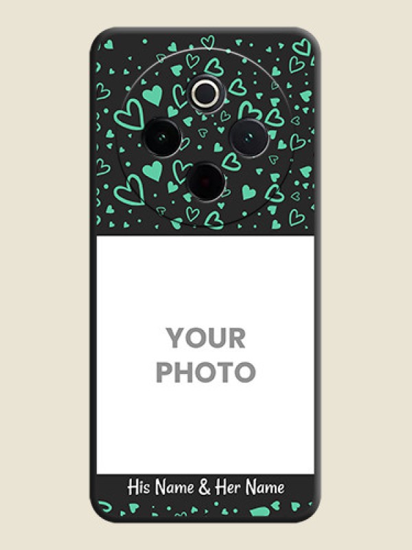 Custom Sea Green Indefinite Love Pattern on Photo On Space Black Custom Soft Matte Mobile Back Cover - iQOO Z10 5G - alternate view