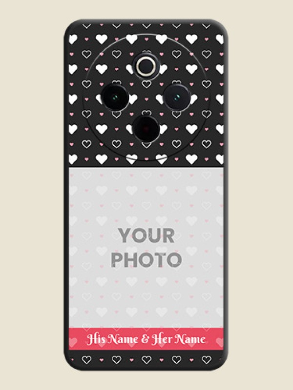 Custom White Color Love Symbols with Text Design on Photo On Space Black Custom Soft Matte Mobile Back Cover - iQOO Z10 5G - alternate view