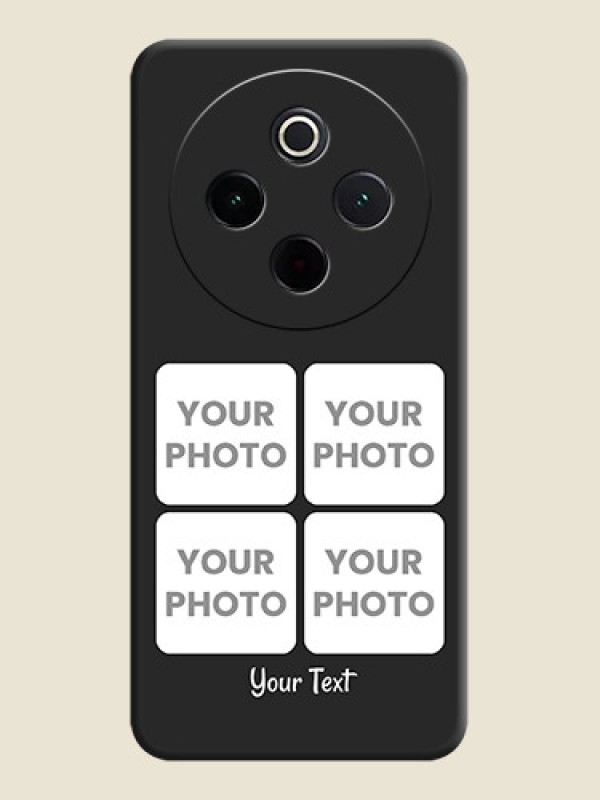 Custom Floral Art with 6 Image Holder on Photo On Space Black Custom Soft Matte Mobile Back Cover - iQOO Z10 5G - alternate view