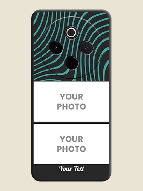 Custom Wave Pattern with 2 Image Holder On Space Black Custom Soft Matte Mobile Back Cover - iQOO Z10 5G - alternate view