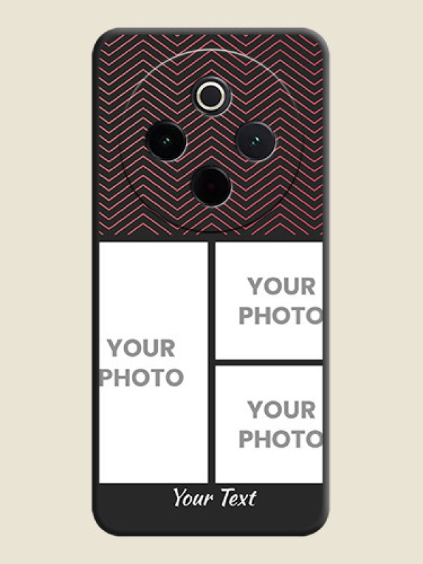 Custom Wave Pattern with 3 Image Holder On Space Black Custom Soft Matte Mobile Back Cover - iQOO Z10 5G - alternate view