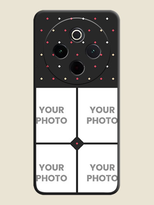 Custom Multicolor Dotted Pattern with 4 Image Holder On Space Black Custom Soft Matte Mobile Back Cover - iQOO Z10 5G - alternate view