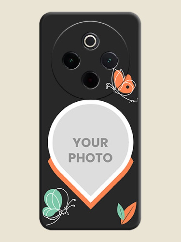 Custom Upload Pic With Simple Butterly Design On Space Black Custom Soft Matte Mobile Back Cover - iQOO Z10 5G - alternate view