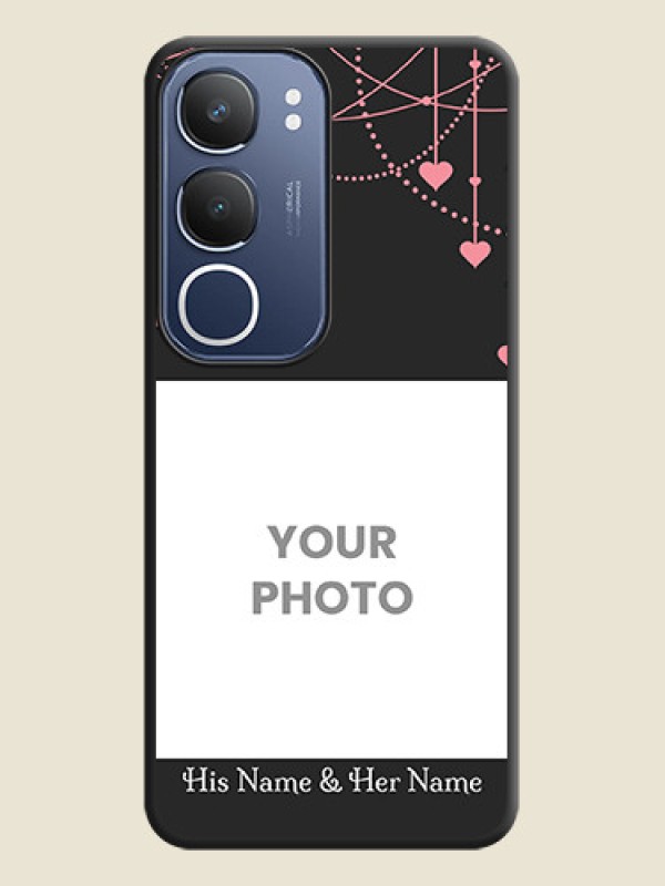 Custom Pink Love Hangings with Text On Space Black Custom Soft Matte Mobile Back Cover - iQOO Z10 Lite - alternate view