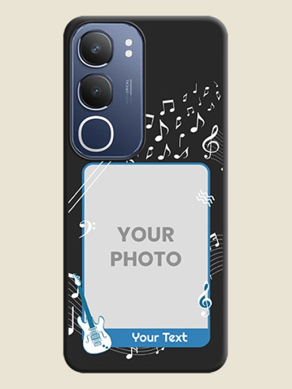 Custom Musical Theme Design with Text on Photo On Space Black Custom Soft Matte Mobile Back Cover - iQOO Z10 Lite - alternate view