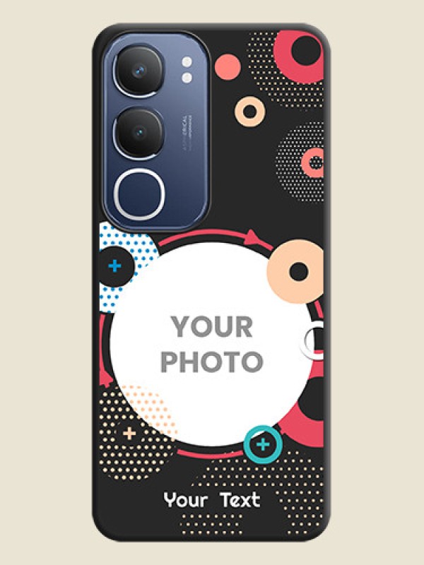 Custom Multicoloured Round Image On Space Black Custom Soft Matte Mobile Back Cover - iQOO Z10 Lite - alternate view