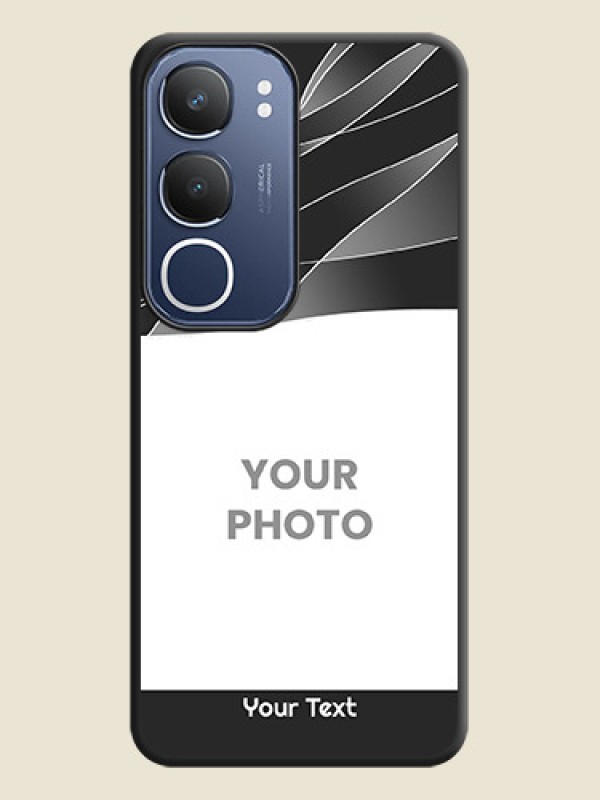 Custom Mixed Wave Lines on Photo On Space Black Custom Soft Matte Mobile Back Cover - iQOO Z10 Lite - alternate view