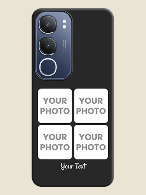 Custom Floral Art with 6 Image Holder on Photo On Space Black Custom Soft Matte Mobile Back Cover - iQOO Z10 Lite - alternate view