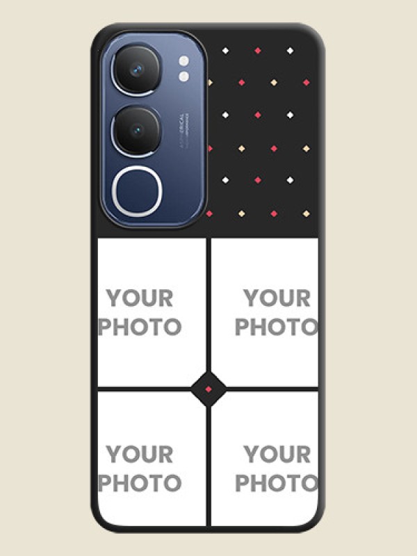 Custom Multicolor Dotted Pattern with 4 Image Holder On Space Black Custom Soft Matte Mobile Back Cover - iQOO Z10 Lite - alternate view