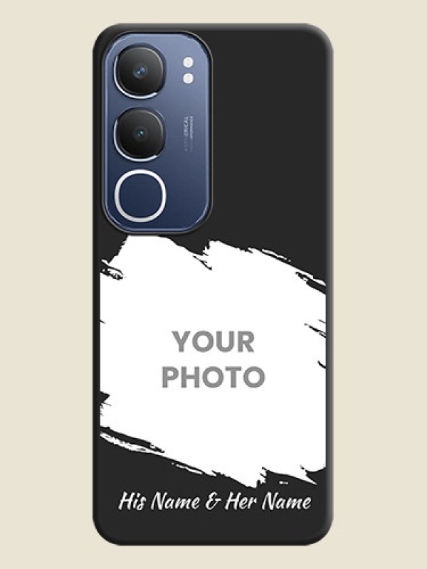Custom Grunge Brush Strokes on Photo On Space Black Custom Soft Matte Mobile Back Cover - iQOO Z10 Lite - alternate view