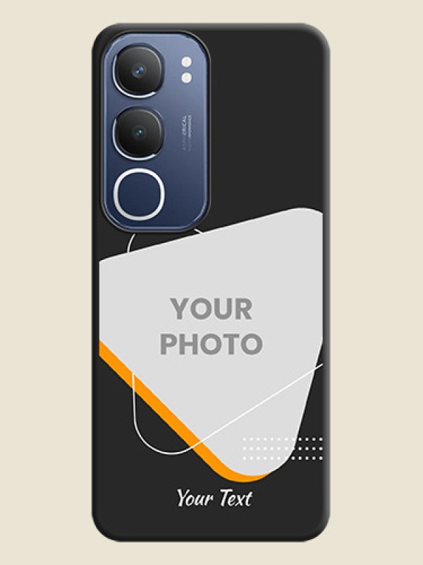 Custom Yellow Triangle on Photo On Space Black Custom Soft Matte Mobile Back Cover - iQOO Z10 Lite - alternate view