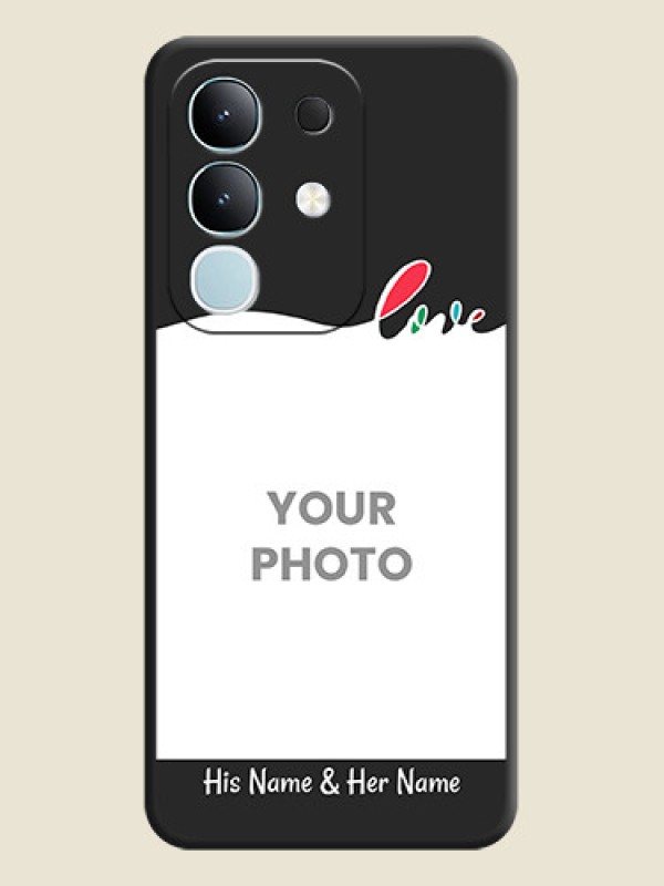 Custom Fall in Love Pattern with Picture on Photo On Space Black Custom Soft Matte Mobile Back Cover - iQOO Z10x 5G - alternate view