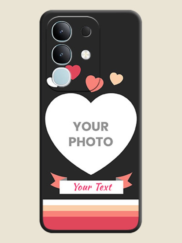 Custom Love Shaped Photo with Colorful Stripes On Space Black Custom Soft Matte Mobile Back Cover - iQOO Z10x 5G - alternate view
