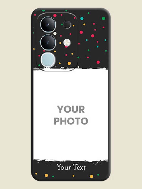 Custom Multicolor Dotted Pattern with Text On Space Black Custom Soft Matte Mobile Back Cover - iQOO Z10x 5G - alternate view