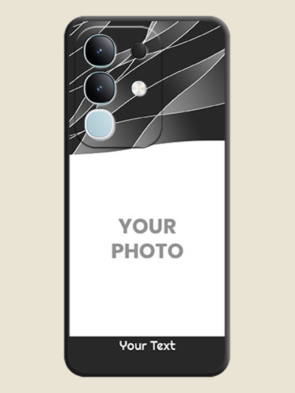 Custom Mixed Wave Lines on Photo On Space Black Custom Soft Matte Mobile Back Cover - iQOO Z10x 5G - alternate view
