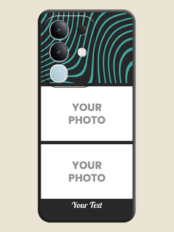 Custom Wave Pattern with 2 Image Holder On Space Black Custom Soft Matte Mobile Back Cover - iQOO Z10x 5G - alternate view