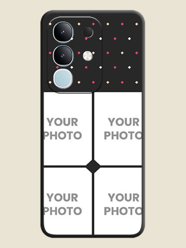 Custom Multicolor Dotted Pattern with 4 Image Holder On Space Black Custom Soft Matte Mobile Back Cover - iQOO Z10x 5G - alternate view