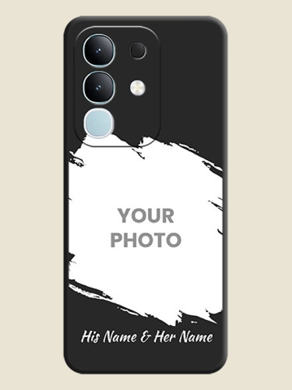 Custom Grunge Brush Strokes on Photo On Space Black Custom Soft Matte Mobile Back Cover - iQOO Z10x 5G - alternate view