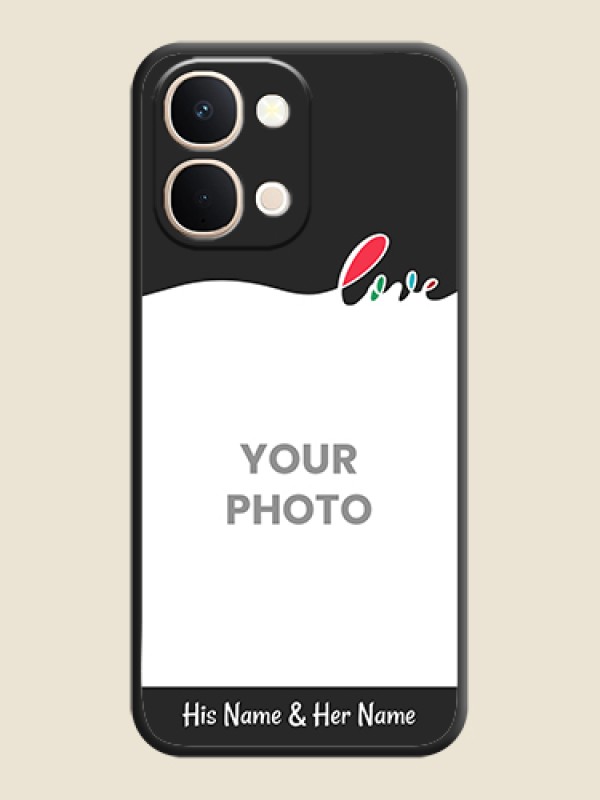 Custom Fall in Love Pattern with Picture on Photo On Space Black Custom Soft Matte Mobile Back Cover - iQOO Z11X 5G - alternate view