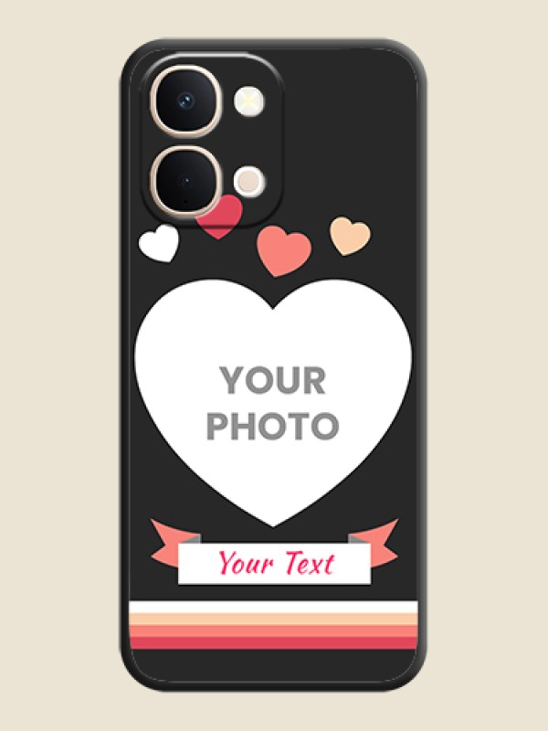 Custom Love Shaped Photo with Colorful Stripes On Space Black Custom Soft Matte Mobile Back Cover - iQOO Z11X 5G - alternate view