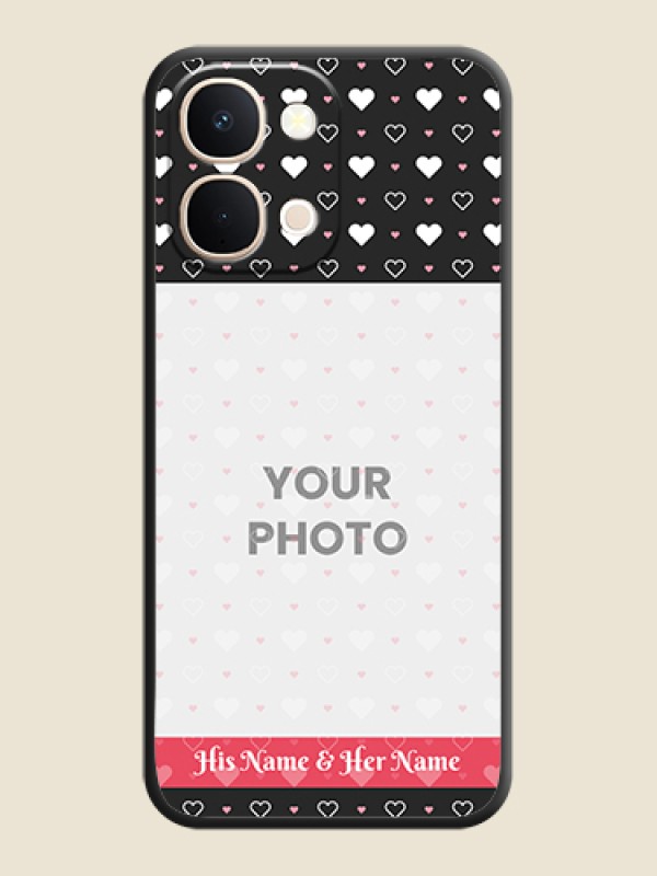 Custom White Color Love Symbols with Text Design on Photo On Space Black Custom Soft Matte Mobile Back Cover - iQOO Z11X 5G - alternate view