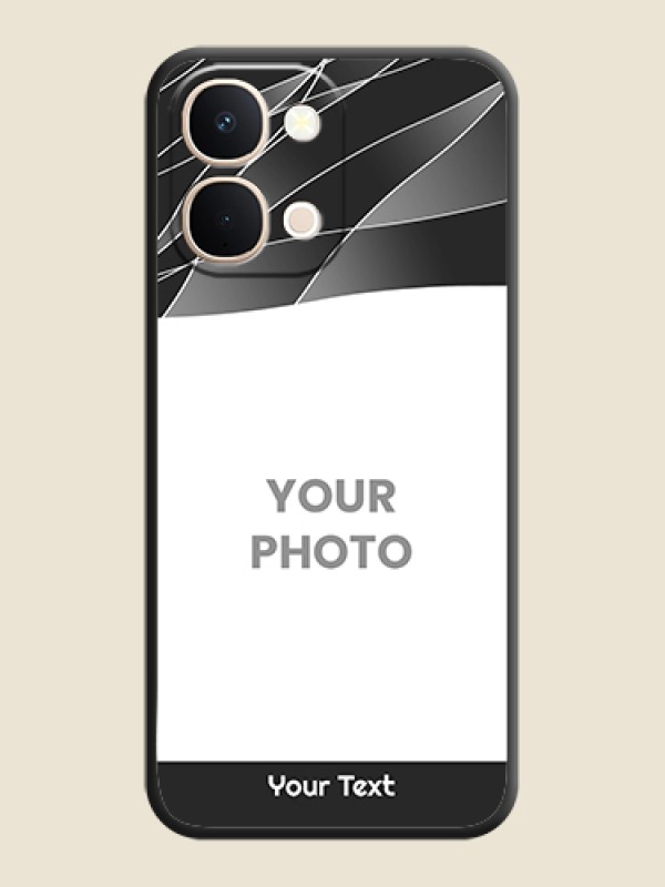 Custom Mixed Wave Lines on Photo On Space Black Custom Soft Matte Mobile Back Cover - iQOO Z11X 5G - alternate view