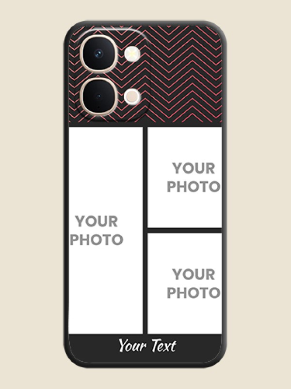 Custom Wave Pattern with 3 Image Holder On Space Black Custom Soft Matte Mobile Back Cover - iQOO Z11X 5G - alternate view