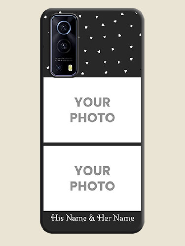 Custom Miniature Love Symbols with Name on Space Black Custom Soft Matte Back Cover - iQOO Z3 5G - alternate view