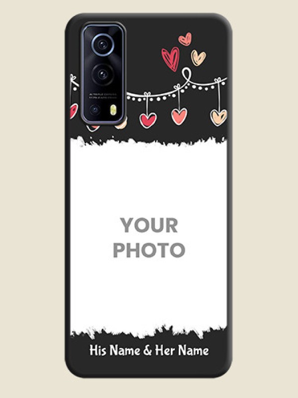 Custom Pink Love Hangings with Name on Space Black Custom Soft Matte Phone Cases - iQOO Z3 5G - alternate view