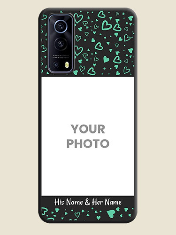 Custom Sea Green Indefinite Love Pattern on Photo on Space Black Soft Matte Mobile Cover - iQOO Z3 5G - alternate view