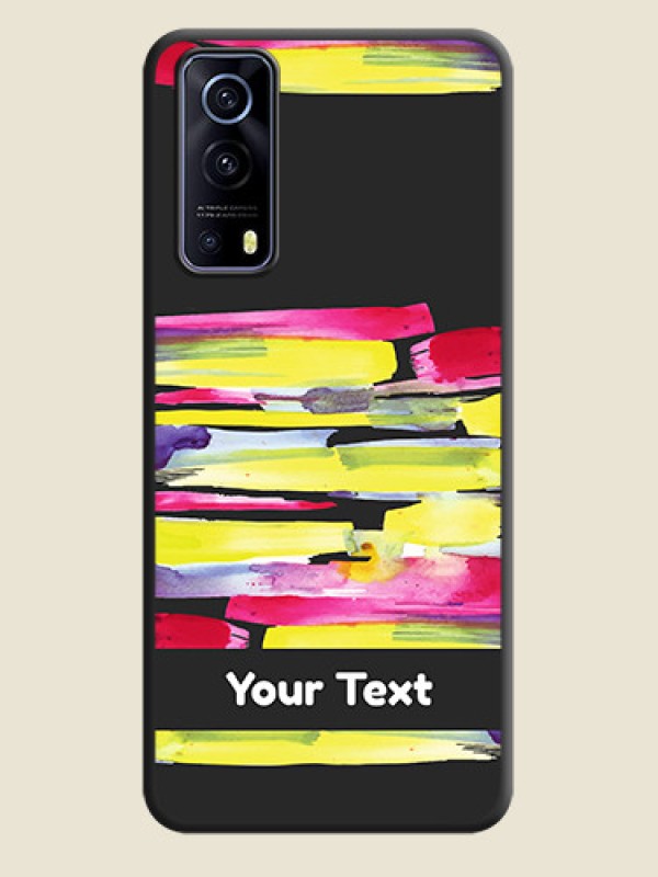 Custom Brush Coloured on Space Black Personalized Soft Matte Phone Covers - iQOO Z3 5G - alternate view