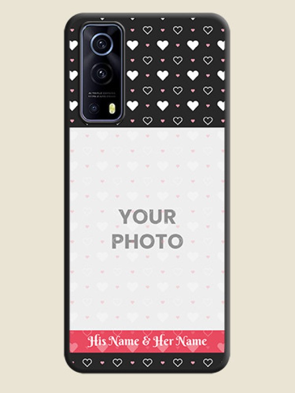 Custom White Color Love Symbols with Text Design on Photo on Space Black Soft Matte Phone Cover - iQOO Z3 5G - alternate view