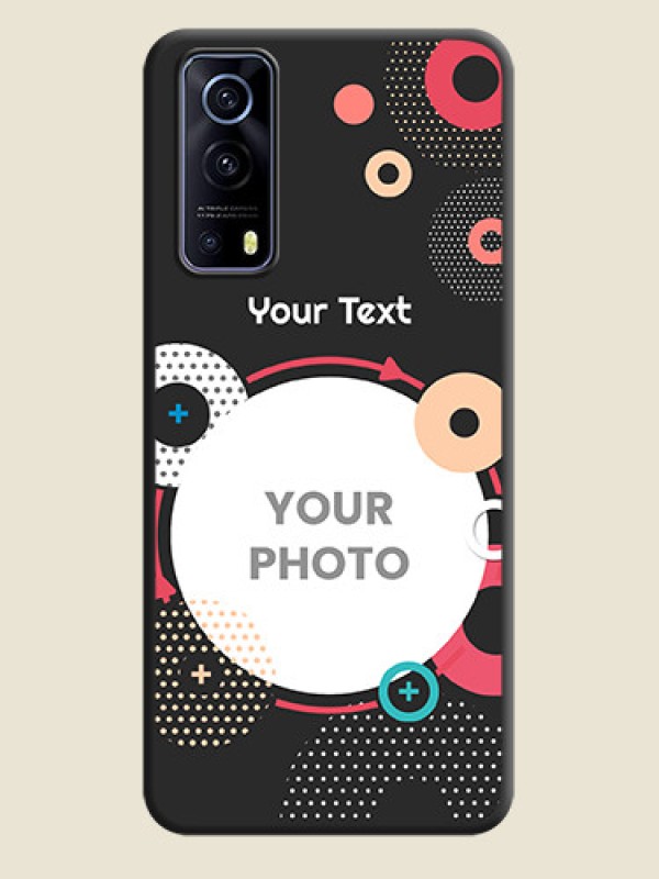 Custom Multicoloured Round Image on Personalised Space Black Soft Matte Cases - iQOO Z3 5G - alternate view