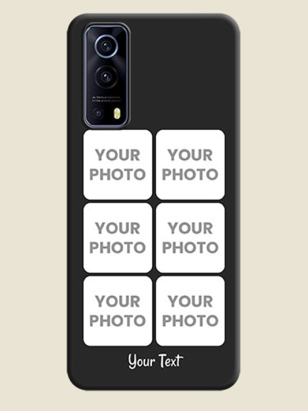 Custom Floral Art with 6 Image Holder on Photo on Space Black Soft Matte Mobile Case - iQOO Z3 5G - alternate view