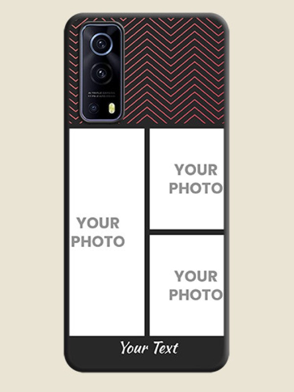 Custom Wave Pattern with 3 Image Holder on Space Black Custom Soft Matte Back Cover - iQOO Z3 5G - alternate view