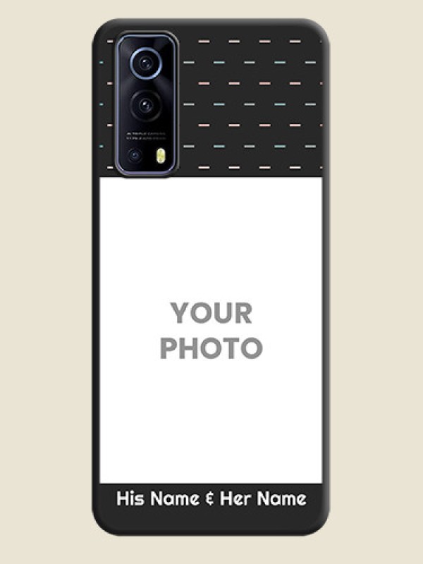 Custom Line Pattern Design with Text on Space Black Custom Soft Matte Phone Back Cover - iQOO Z3 5G - alternate view