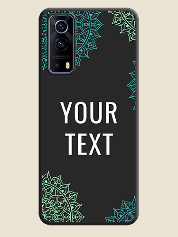 Custom Your Name with Floral Design on Space Black Custom Soft Matte Back Cover - iQOO Z3 5G - alternate view