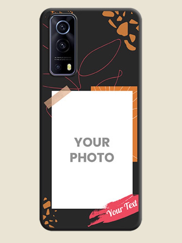 Custom Orange Photo Frame on Space Black Custom Soft Matte Phone Back Cover - iQOO Z3 5G - alternate view