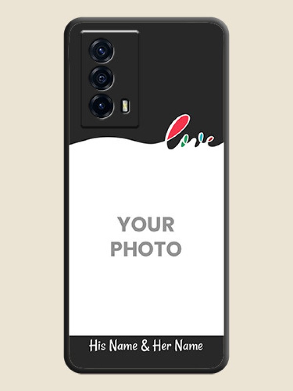 Custom Fall in Love Pattern with Picture on Photo on Space Black Soft Matte Mobile Case - iQOO Z5 5G - alternate view