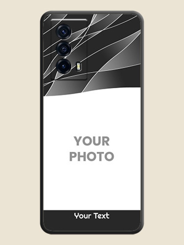 Custom Mixed Wave Lines on Photo on Space Black Soft Matte Mobile Cover - iQOO Z5 5G - alternate view