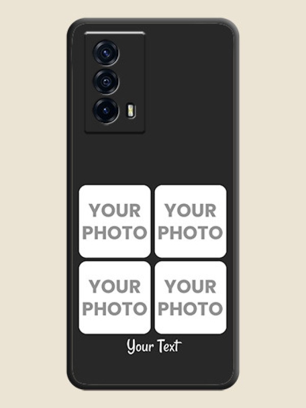 Custom Floral Art with 6 Image Holder on Photo on Space Black Soft Matte Mobile Case - iQOO Z5 5G - alternate view