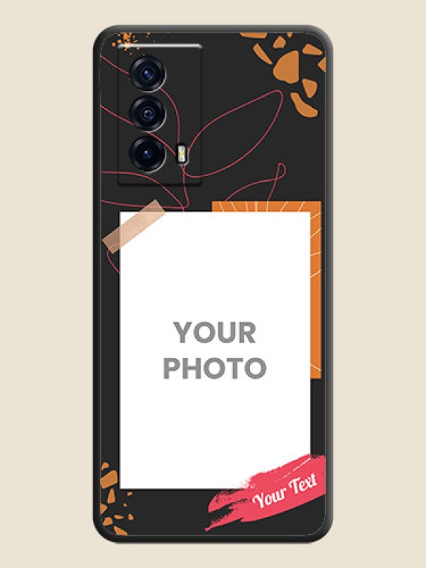 Custom Orange Photo Frame on Space Black Custom Soft Matte Phone Back Cover - iQOO Z5 5G - alternate view