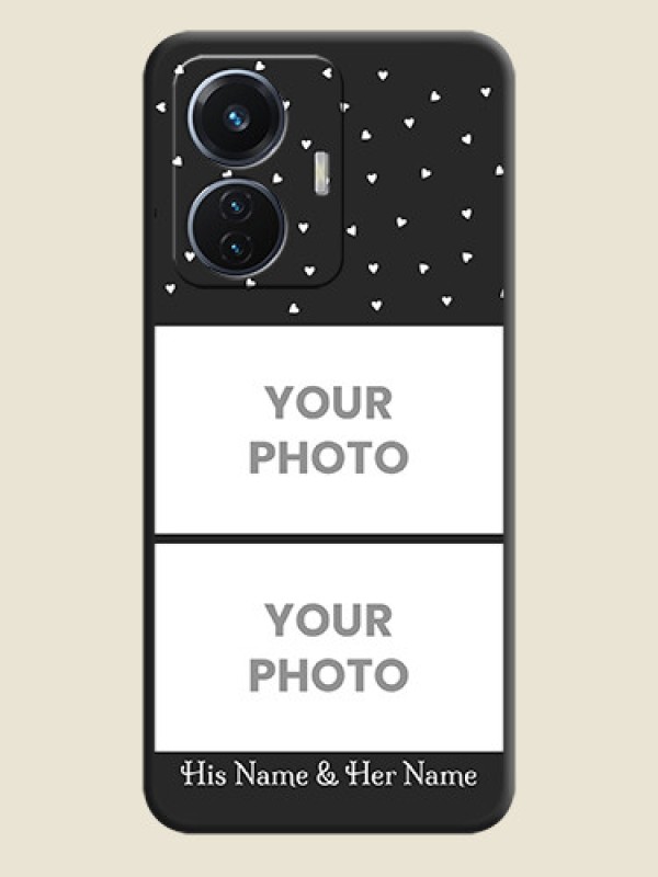 Custom Miniature Love Symbols with Name on Space Black Custom Soft Matte Back Cover - iQOO Z6 5G 44W - alternate view