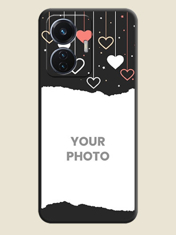 Custom Love Hangings with Splash Wave Picture on Space Black Custom Soft Matte Phone Back Cover - iQOO Z6 5G 44W - alternate view