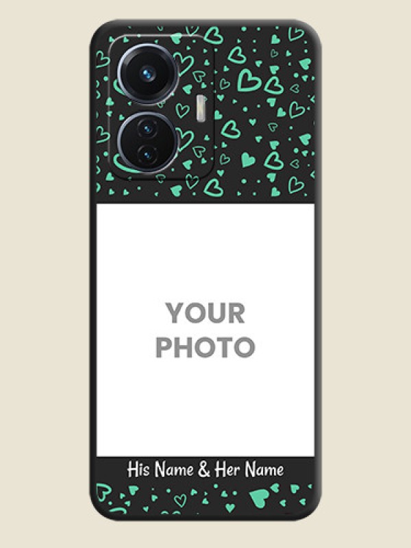 Custom Sea Green Indefinite Love Pattern on Photo on Space Black Soft Matte Mobile Cover - iQOO Z6 5G 44W - alternate view
