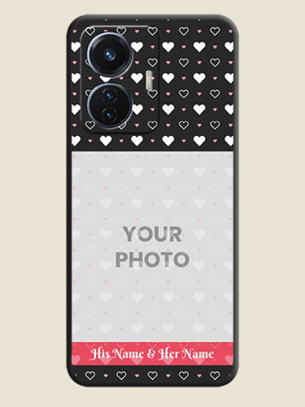 Custom White Color Love Symbols with Text Design on Photo on Space Black Soft Matte Phone Cover - iQOO Z6 5G 44W - alternate view