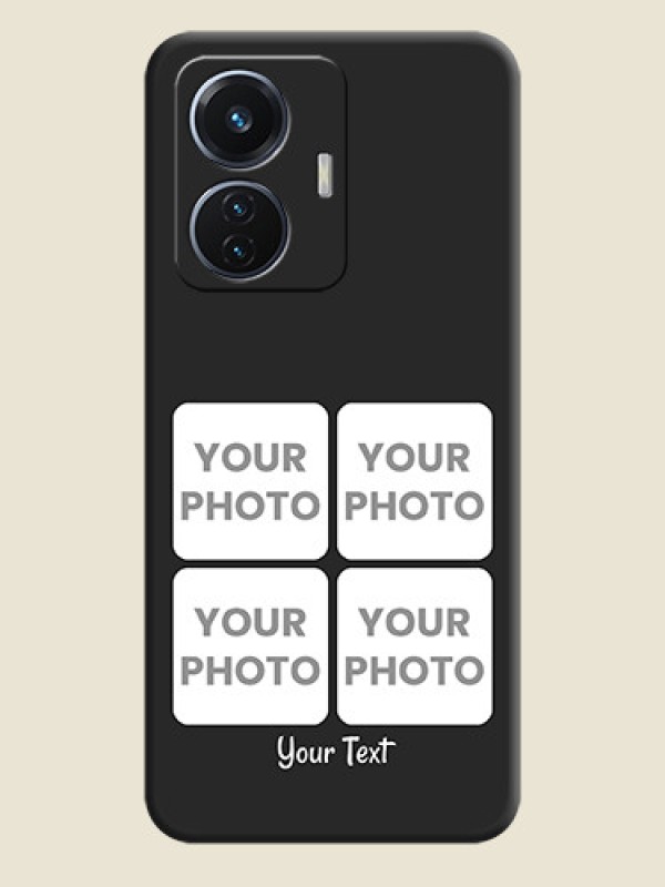 Custom Floral Art with 6 Image Holder on Photo on Space Black Soft Matte Mobile Case - iQOO Z6 5G 44W - alternate view