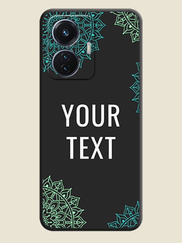Custom Your Name with Floral Design on Space Black Custom Soft Matte Back Cover - iQOO Z6 5G 44W - alternate view