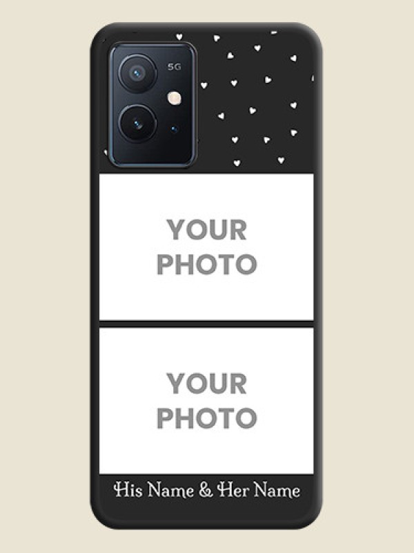 Custom Miniature Love Symbols with Name on Space Black Custom Soft Matte Back Cover - iQOO Z6 5G - alternate view