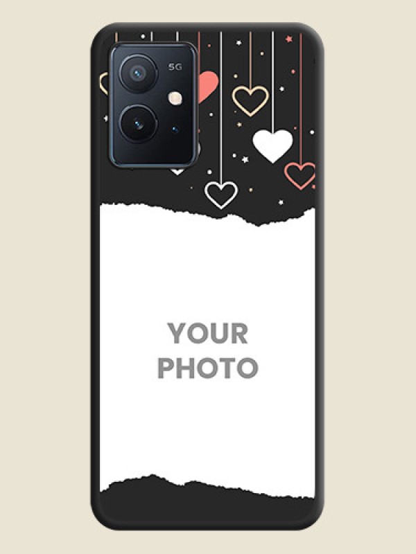 Custom Love Hangings with Splash Wave Picture on Space Black Custom Soft Matte Phone Back Cover - iQOO Z6 5G - alternate view